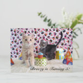 Patton en Buffington (kat/ poesje) Verjaardag Kaart (Staand voorkant)