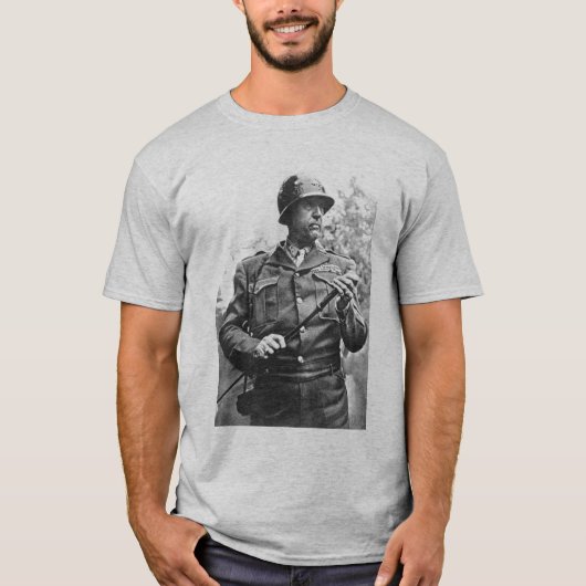Patton en quote - grijs t-shirt (Voorkant)