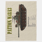 PATTON M48A3 TANK FLEECE DEKEN (Voorkant)
