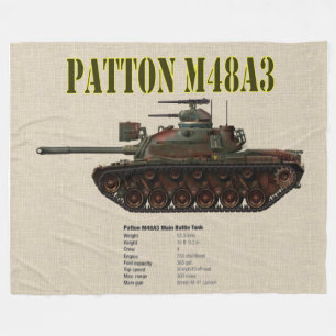 PATTON M48A3 TANK FLEECE DEKEN