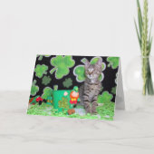 Patton the St. Patrick's Day Cat Wenskaart Kaart (Voorkant)