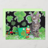 Patton's St. Patrick's Day Cat/Kitten-Flat Kaart (Voorkant / Achterkant)