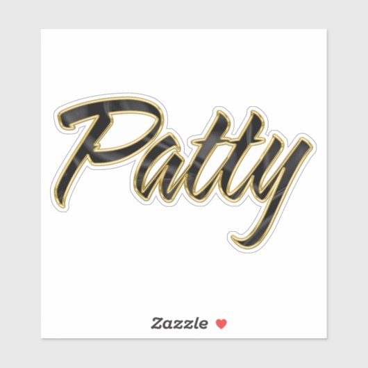 Patty black gold Lettering Aufkleber Sticker (Vel)