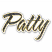 Patty black gold Lettering Aufkleber Sticker (Voorkant)