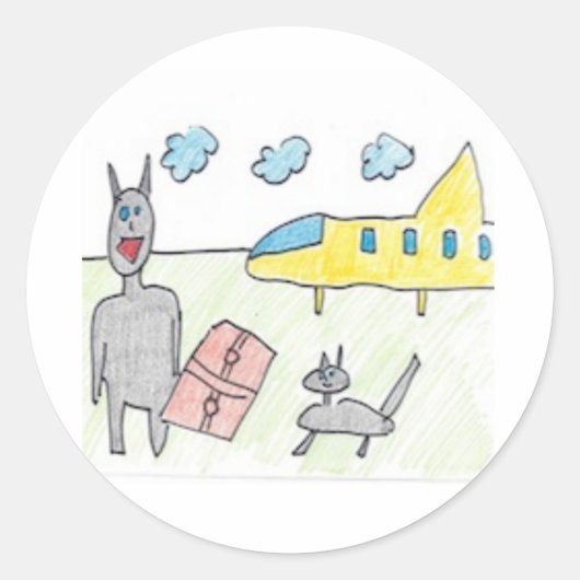 Patty De Zwarte Kat Krijgt Een Bezoeker Ronde Sticker (Voorkant)