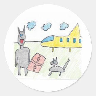 Patty De Zwarte Kat Krijgt Een Bezoeker Ronde Sticker