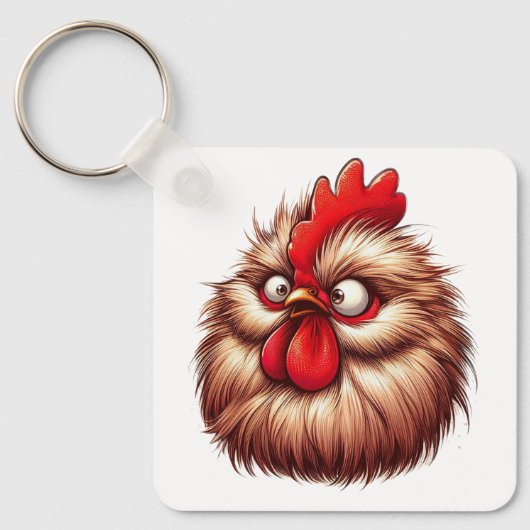 "Patty Silkie Chicken Face" Aluminum Keychain (Voorkant)