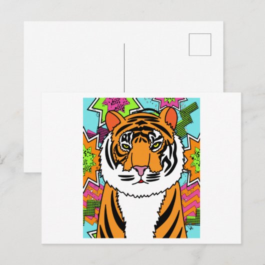 Patty Tiger Wild Animals Briefkaart (Voorkant / Achterkant)