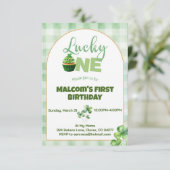 Patty's Lucky One Cupcake eerste verjaardag Kaart (Staand voorkant)
