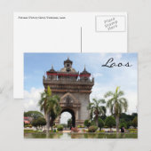 Patuxai poort van de triomf briefkaart (Voorkant / Achterkant)