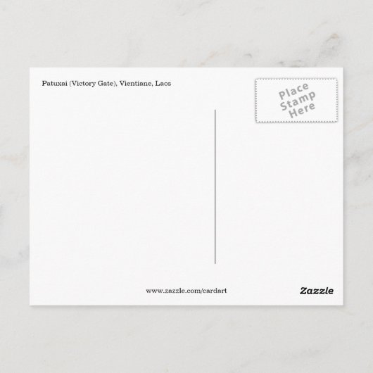 Patuxai Vientiane Briefkaart (Achterkant)