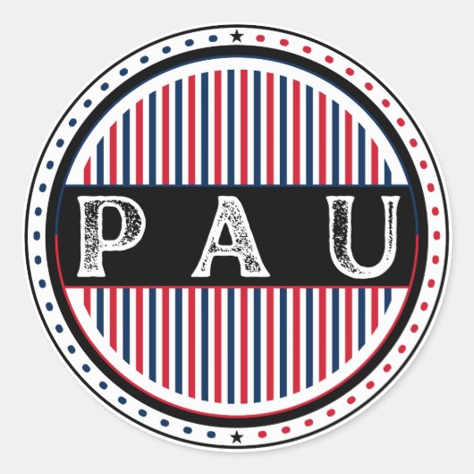 Pau City Pride Emblem – French Identity Ronde Sticker (Voorkant)