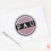 Pau City Pride Emblem – French Identity Ronde Sticker (Envelop)