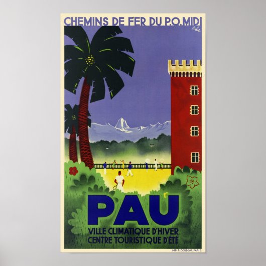 Pau France Vintage Poster 1935 (Voorkant)