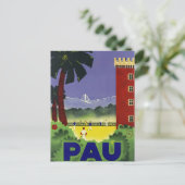 Pau France Vintage Poster 1935 Briefkaart (Staand voorkant)