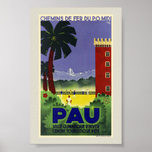 Pau Frankrijk Vintage Poster 1935