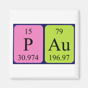 Pau periodiek table name magnet