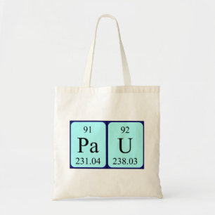 Pau periodieke lijstnaam canvas tas
