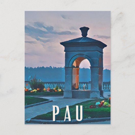 Pau Photo Vintage Briefkaart (Voorkant)