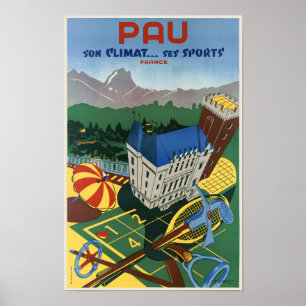 Pau son klimat... Sportsport Vintage Poster 1935