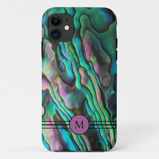 Paua Abalone-Initiaal telefoongeval Case-Mate iPhone Case (Achterkant)
