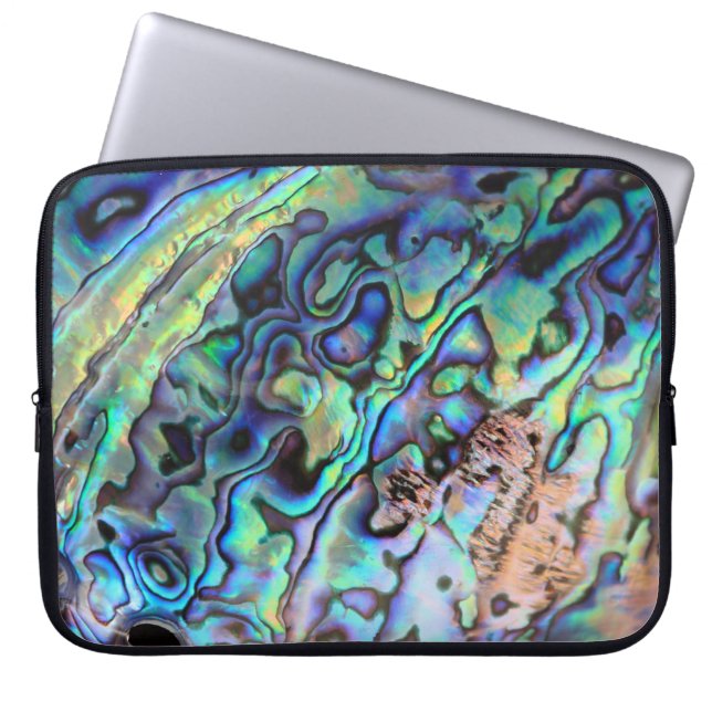 Paua abalone mooi schelpneopreen sleeve (Voorkant)