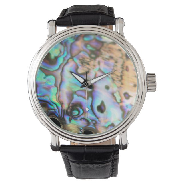 Paua abalone mooie kiwiana shell horloge (Voorkant)