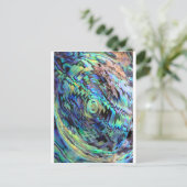 Paua abalone schept blauw groen abstract ontwerp briefkaart (Staand voorkant)