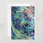 Paua abalone schept blauw groen abstract ontwerp briefkaart (Voorkant / Achterkant)