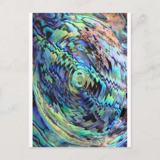 Paua abalone schept blauw groen abstract ontwerp briefkaart (Voorkant)