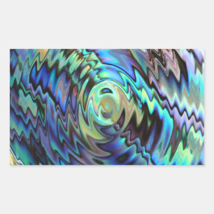 Paua abalone schept blauw groen abstract ontwerp rechthoekige sticker