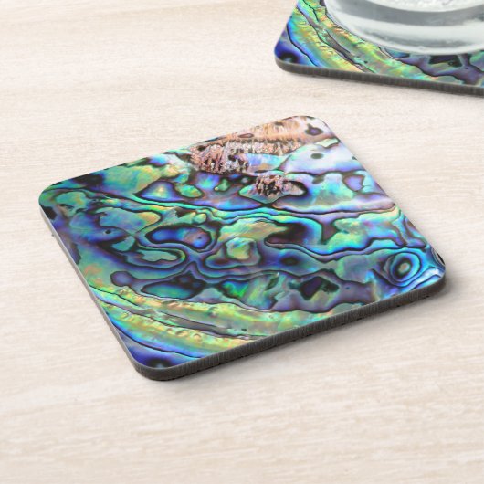 Paua abalone shell detail bier onderzetter (Linkerzijde)