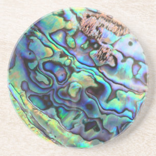 Paua abalone shell detail zandsteen onderzetter