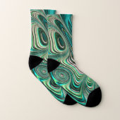 Paua Abalone Shell Fractal Abstract in Teals Sokken (Paar)