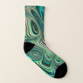 Paua Abalone Shell Fractal Abstract in Teals Sokken (Links binnenkant)
