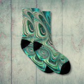 Paua Abalone Shell Fractal Abstract in Teals Sokken