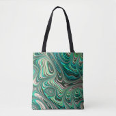 Paua Abalone Shell Fractal Abstract in Teals Tote Bag (Voorkant)