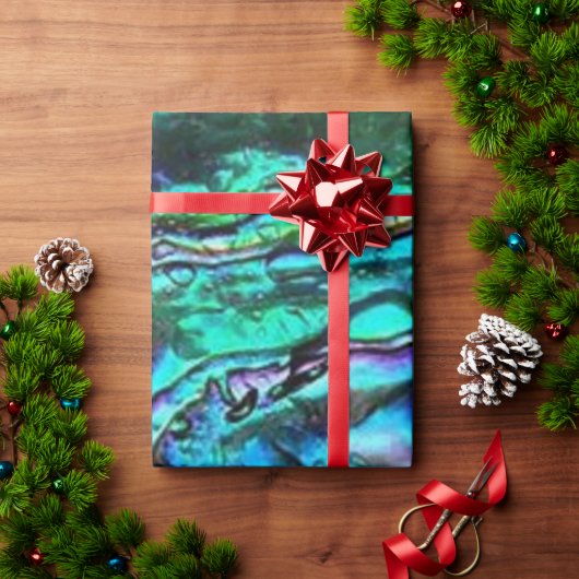 Paua Abalone Shell Wrapping Paper Cadeaupapier (Feestdagen Geschenken)