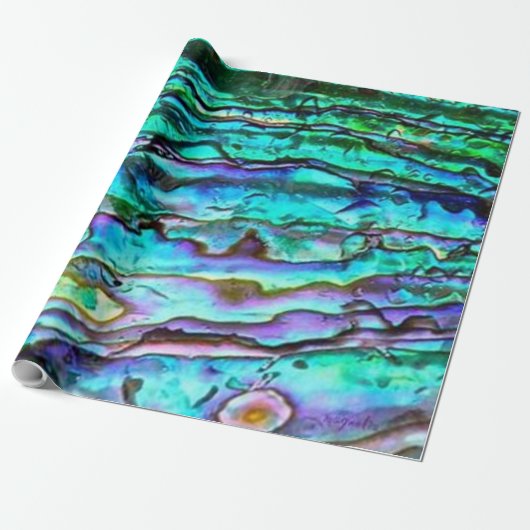 Paua Abalone Shell Wrapping Paper Cadeaupapier (Uitgerold)