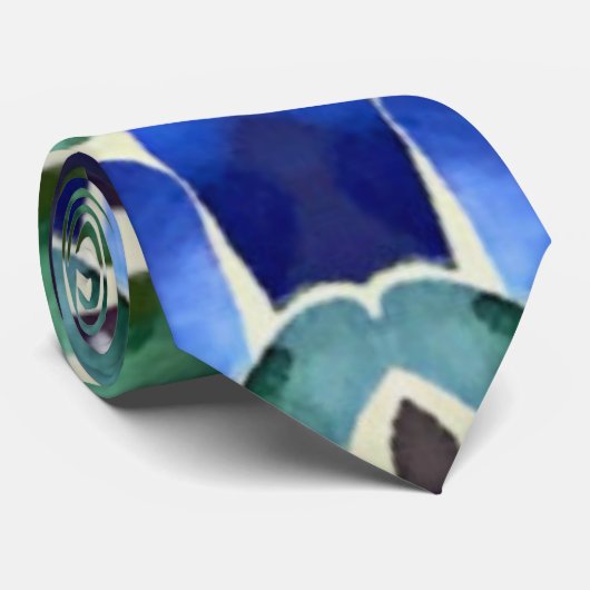 Paua Aqua Forest Stropdas (Opgerold)