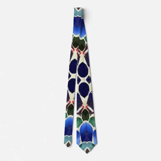 Paua Aqua Forest Stropdas (Achterkant)