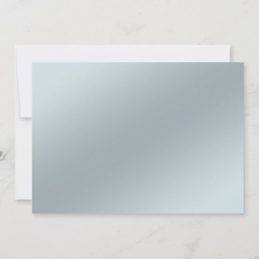 Paua Blue Silver Floral Scroll Wedding Kaart (Achterkant)