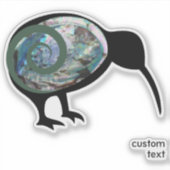 PAUA KIWI NIEUW-ZEELAND INHEEMSE VOGEL GROENE KORU STICKER (Voorkant)