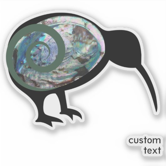 PAUA KIWI NIEUW-ZEELAND INHEEMSE VOGEL GROENE KORU STICKER (Voorkant)