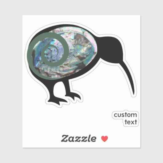 PAUA KIWI NIEUW-ZEELAND INHEEMSE VOGEL GROENE KORU STICKER (Vel)