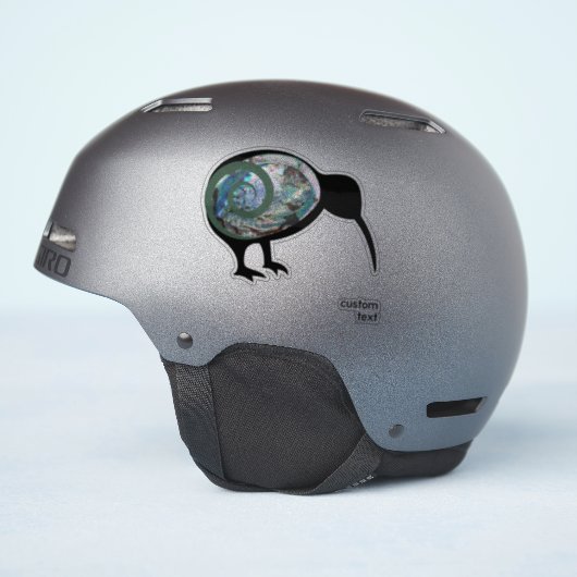 PAUA KIWI NIEUW-ZEELAND INHEEMSE VOGEL GROENE KORU STICKER (Helm Zijkant)