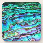 Paua Shell Abalone Cork Onderzetters set of 6 (Voorkant)
