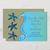 Paua Shell Starfish Destination Wedding Save Date Save The Date (Voorkant / Achterkant)