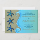Paua Shell Starfish Wedding Invitation Kaart (Voorkant)