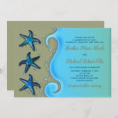 Paua Shell Starfish Wedding Invitation Kaart (Voorkant / Achterkant)